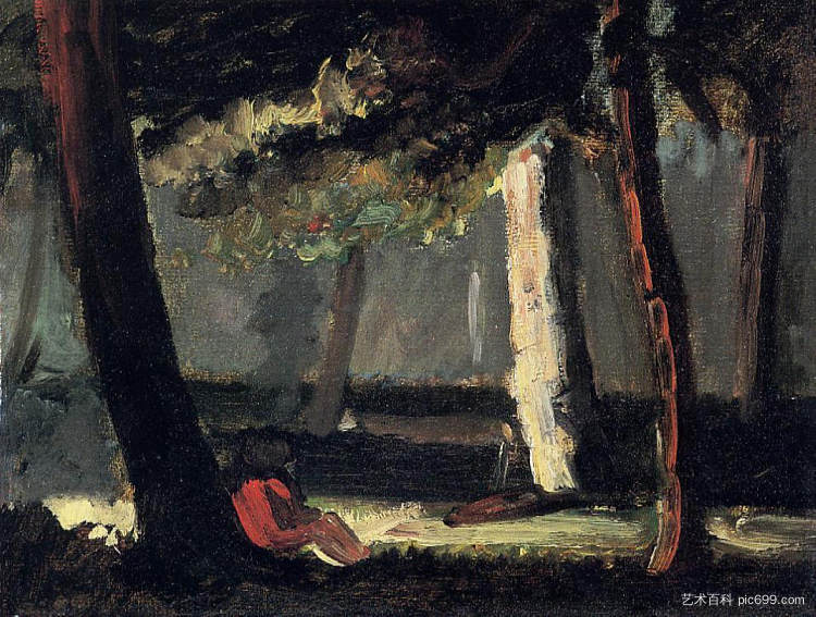 路边的纪尧民 Guillaumin by the Road (1866)，保罗·塞尚