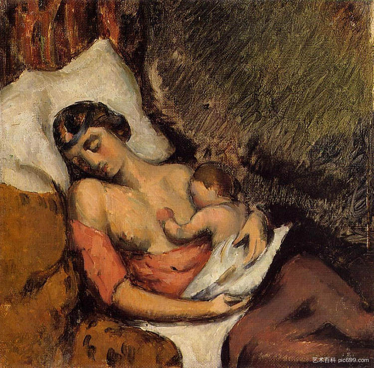 霍顿斯母乳喂养保罗 Hortense Breast Feeding Paul (1872)，保罗·塞尚