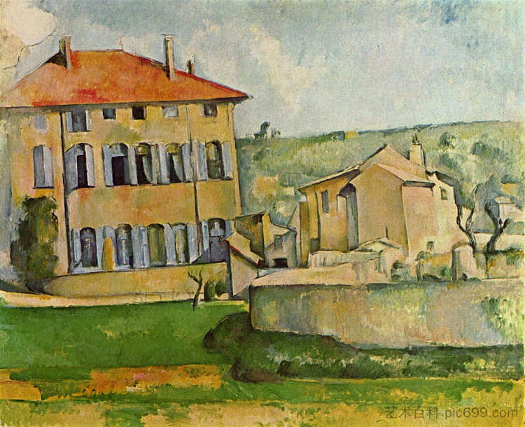 贾斯德布凡的房子和农场 House and Farm at Jas de Bouffan (1887),保罗·塞尚