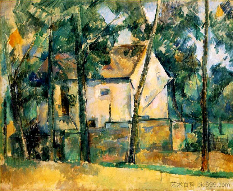 房子和树木 House and Trees (1894),保罗·塞尚