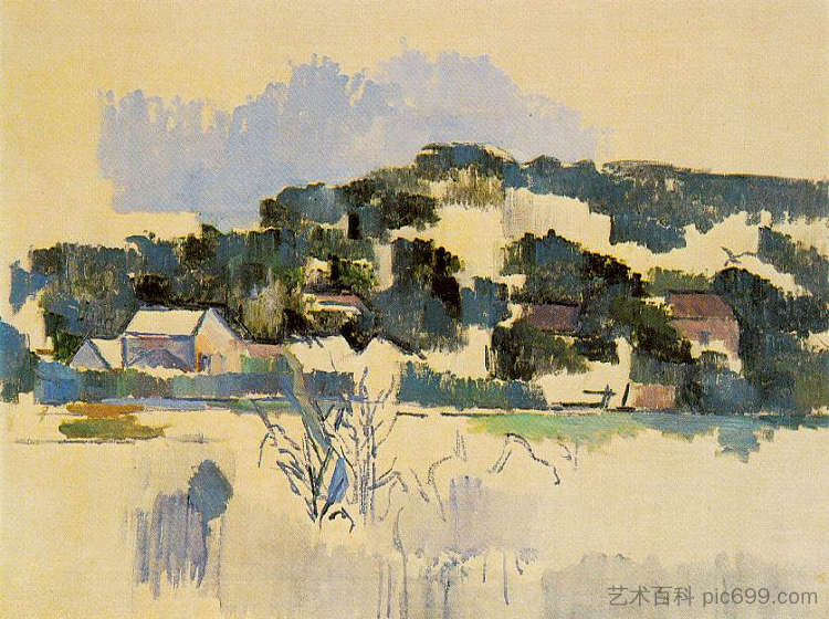 山上的房子 Houses on the Hill (c.1903),保罗·塞尚
