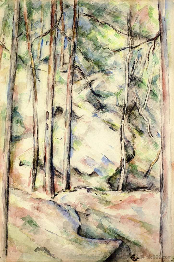 在树林里 In the Woods (1896),保罗·塞尚
