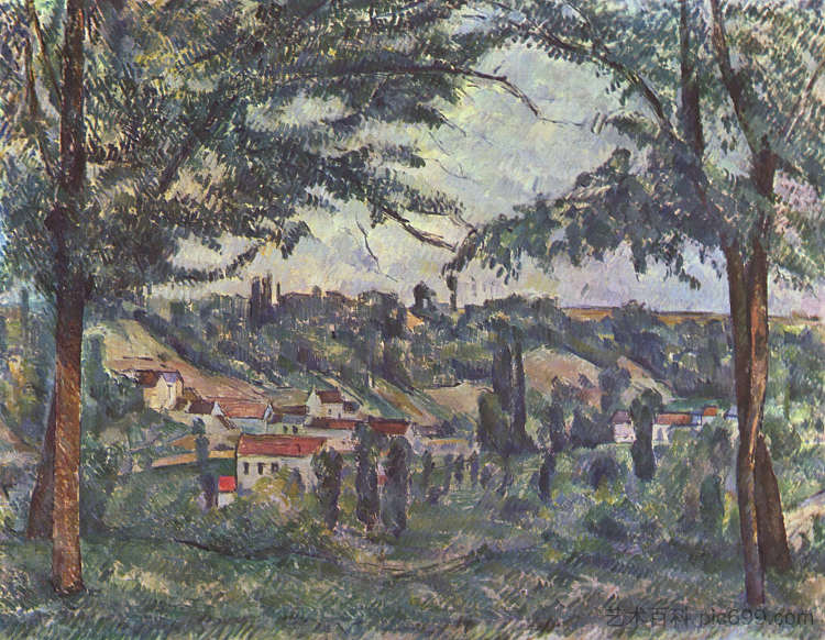 景观 Landscape (c.1882)，保罗·塞尚