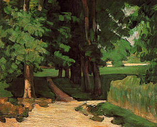 贾斯·德·布凡的栗树巷 Lane of Chestnut Trees at the Jas de Bouffan (1871)，保罗·塞尚
