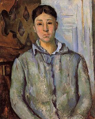 蓝色的塞尚夫人 Madame Cezanne in Blue (1890)，保罗·塞尚