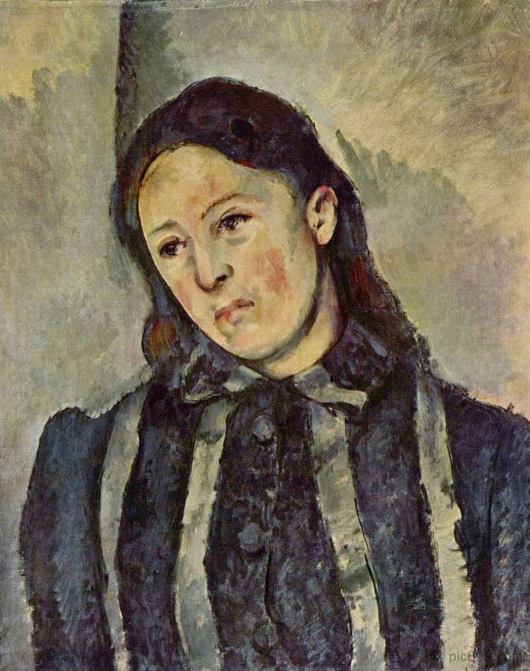 塞尚夫人与未束缚的头发 Madame Cezanne with Unbound Hair (c.1887),保罗·塞尚