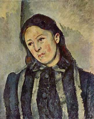 塞尚夫人与未束缚的头发 Madame Cezanne with Unbound Hair (c.1887)，保罗·塞尚