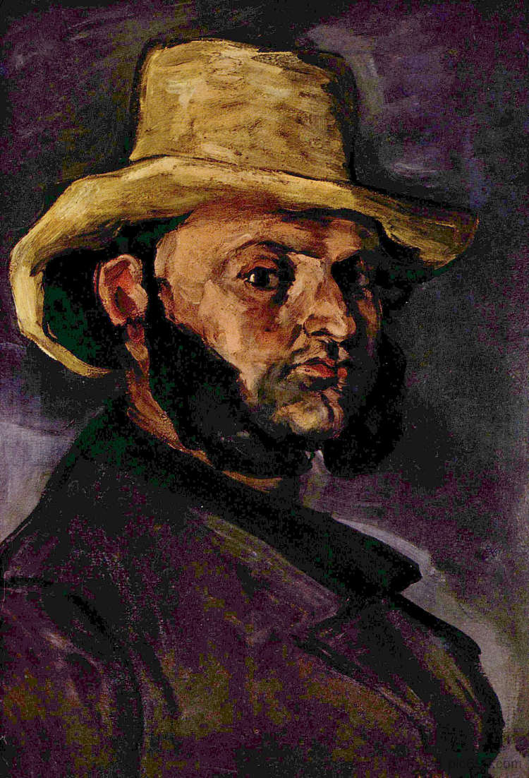 戴草帽的人 Man in a Straw Hat (1871),保罗·塞尚