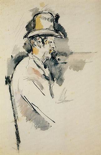 拿着烟斗的男人 Man with a Pipe (1895)，保罗·塞尚