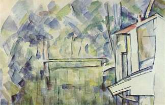 河上的磨坊 Mill on the River (c.1906)，保罗·塞尚