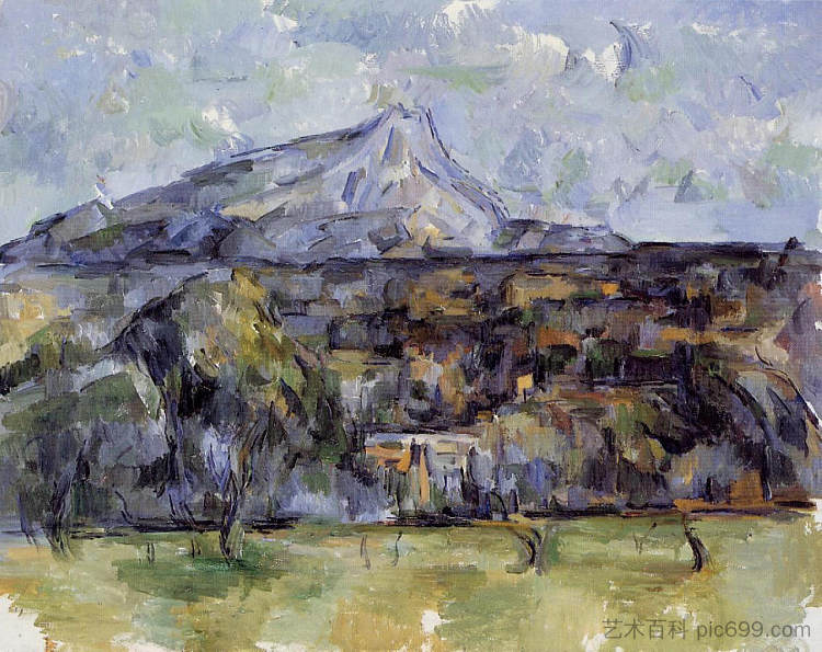圣维克多山 从莱斯劳夫斯看 Mont Sainte-Victoire Seen from les Lauves (c.1906),保罗·塞尚