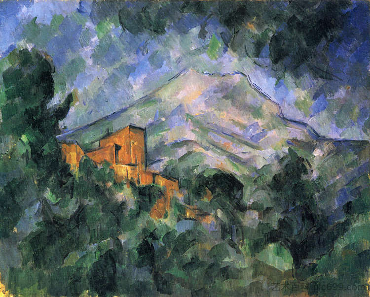 蒙塔涅圣维克多和黑城堡 Montagne Sainte-Victoire and the Black Chateau (c.1905)，保罗·塞尚