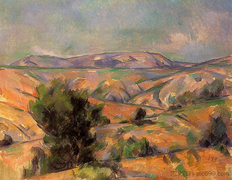 从加尔丹看圣维克多山 Mount Sainte-Victoire Seen from Gardanne (1886),保罗·塞尚