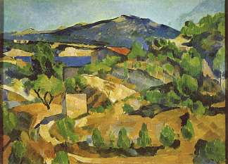 普罗旺斯的山脉。埃斯塔克 Mountains in Provence. L’Estaque (c.1880)，保罗·塞尚
