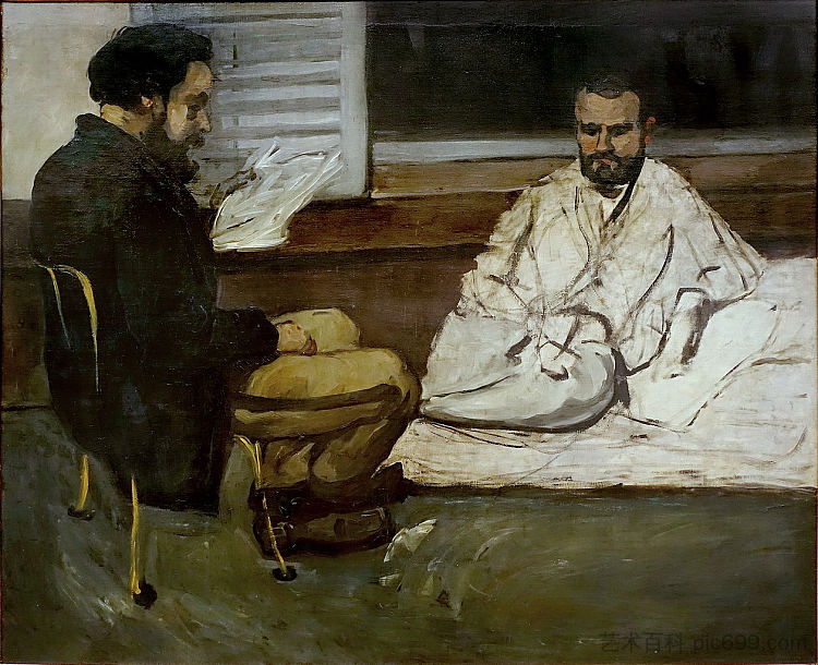 保罗·亚历克西斯读左拉手稿 Paul Alexis Reading a Manuscript to Emile Zola (c.1870)，保罗·塞尚