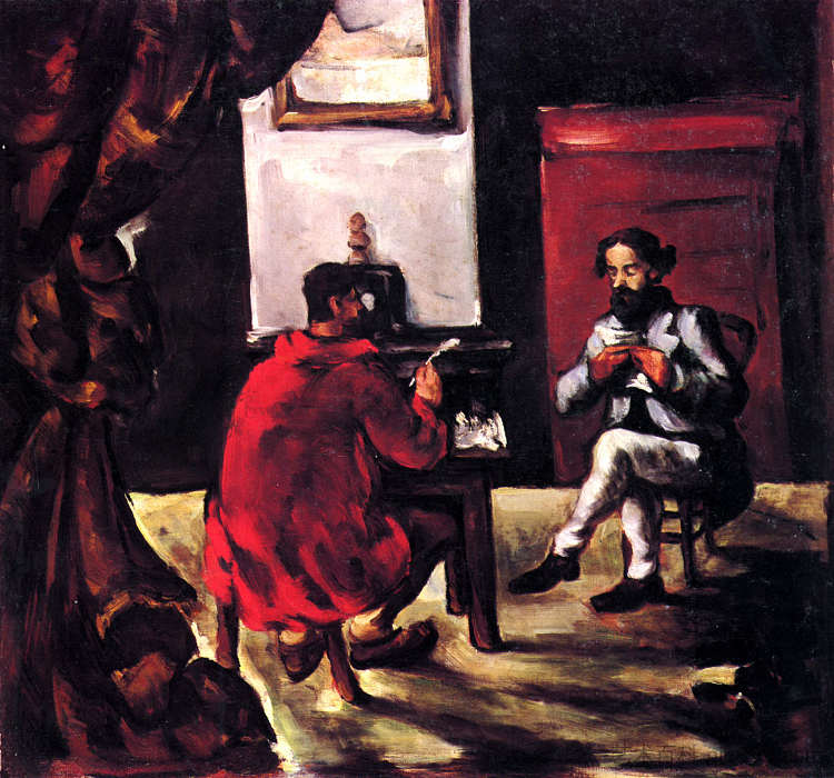 保罗·亚历克西斯在左拉家读书 Paul Alexis Reading at Zola's House (1870)，保罗·塞尚