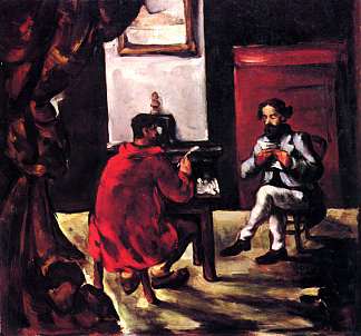 保罗·亚历克西斯在左拉家读书 Paul Alexis Reading at Zola’s House (1870)，保罗·塞尚