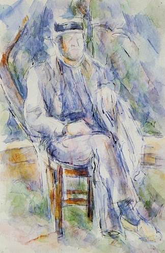 戴草帽的农民 Peasant in a Straw Hat (1906)，保罗·塞尚