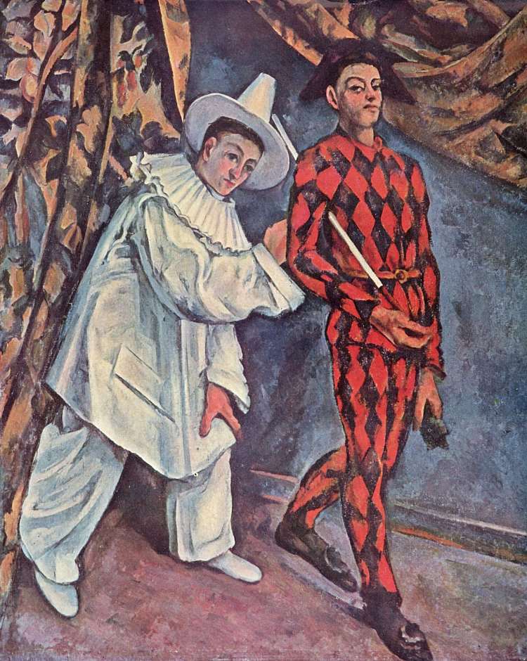 皮埃罗和丑角（狂欢节） Pierrot and Harlequin (Mardi Gras) (1888)，保罗·塞尚