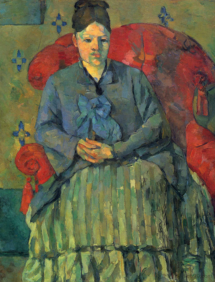 塞尚夫人的肖像 Portrait of Madame Cezanne (1878),保罗·塞尚