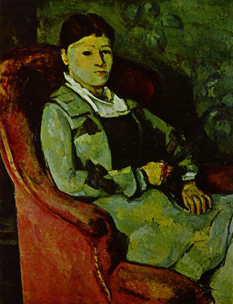塞尚夫人的肖像 Portrait of Madame Cezanne (1881),保罗·塞尚