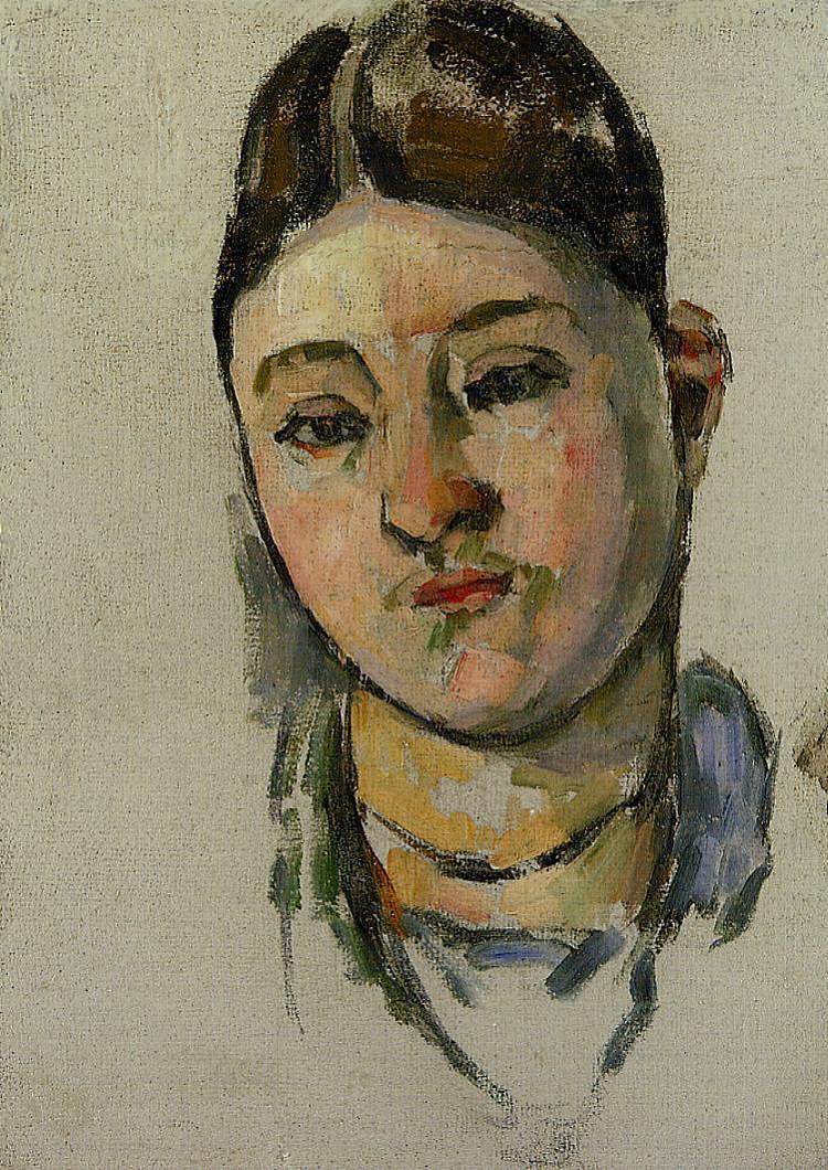 塞尚夫人的肖像 Portrait of Madame Cezanne (1883)，保罗·塞尚