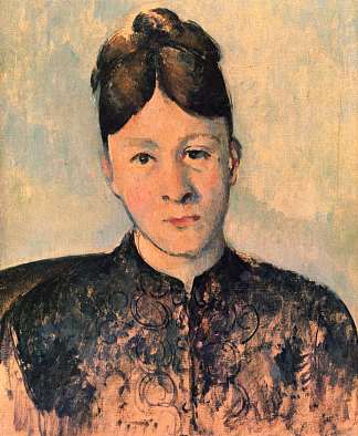 塞尚夫人的肖像 Portrait of Madame Cezanne (c.1885)，保罗·塞尚