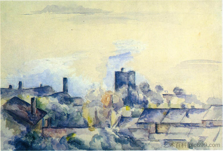 埃斯塔克的屋顶 Roofs in L'Estaque (1882),保罗·塞尚