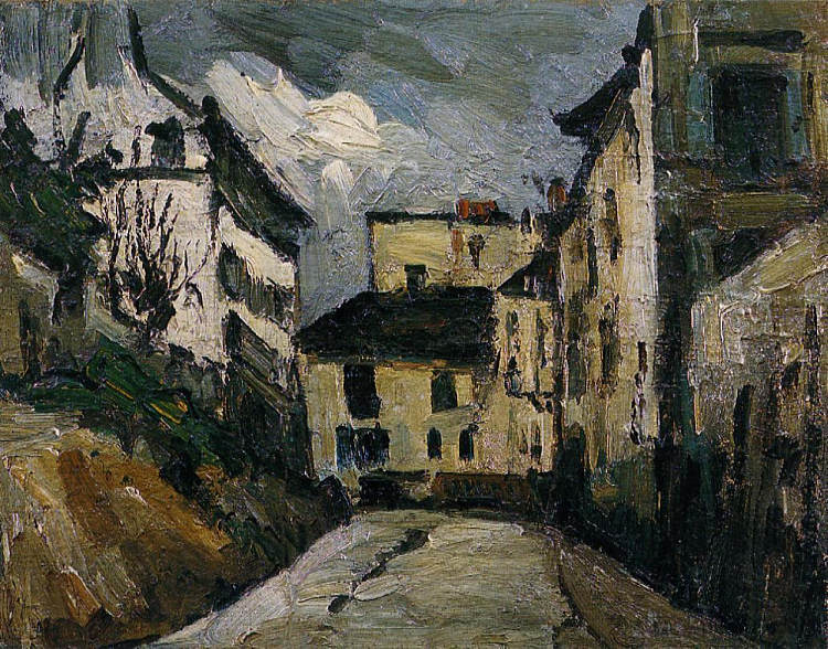 Saules街。Montmartre Rue des Saules. Montmartre (1867),保罗·塞尚