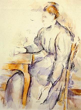 坐着的女人 Seated Woman (1895)，保罗·塞尚