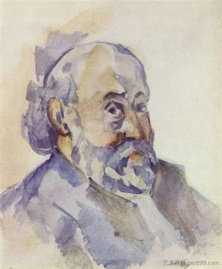 自画像 Self-Portrait (c.1896)，保罗·塞尚