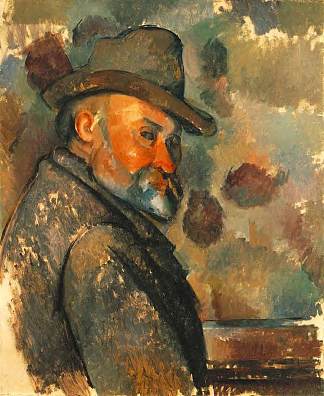戴毡帽的自画像 Self-Portrait in a Felt Hat (1894)，保罗·塞尚
