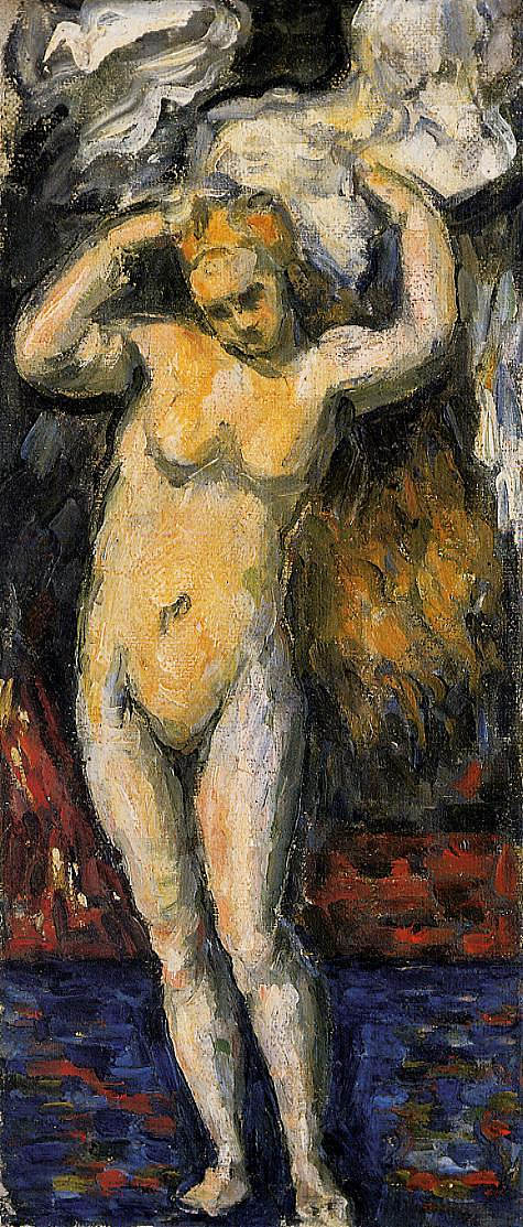 站着洗澡,晒头发 Standing Bather, Drying Her Hair (1869),保罗·塞尚