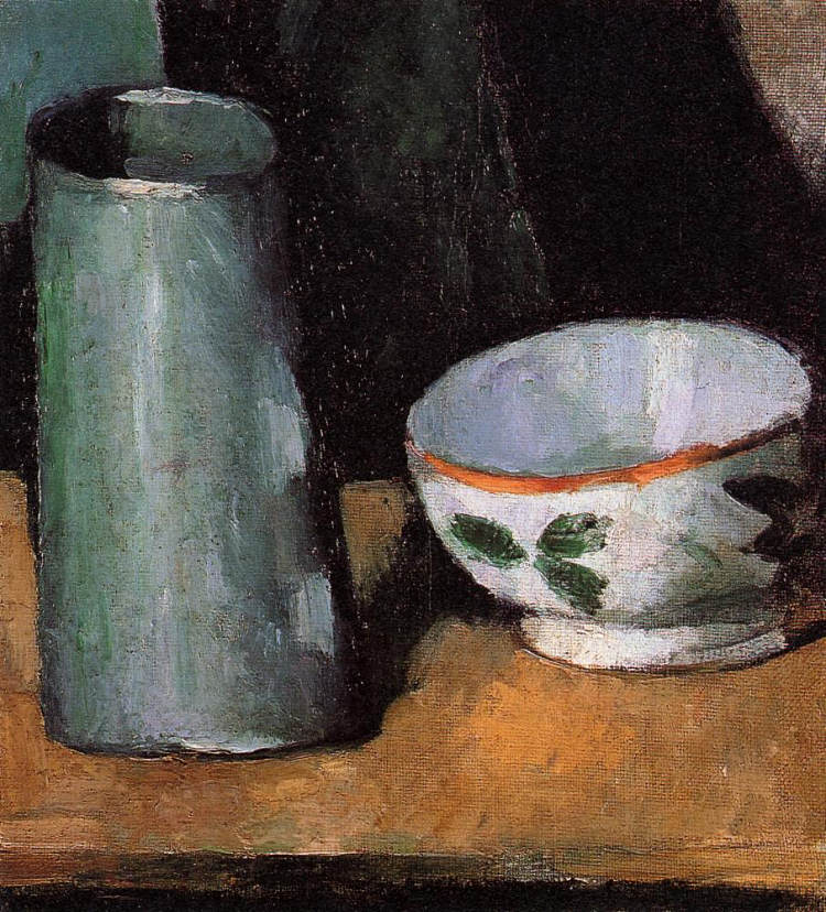 静物,碗和牛奶壶 Still Life, Bowl and Milk Jug (c.1877),保罗·塞尚
