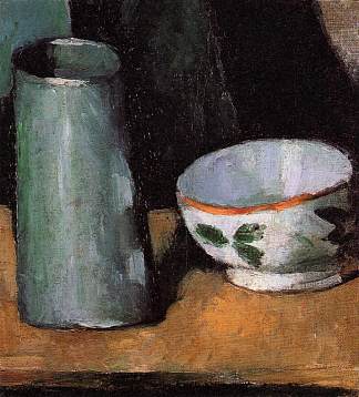 静物，碗和牛奶壶 Still Life, Bowl and Milk Jug (c.1877)，保罗·塞尚