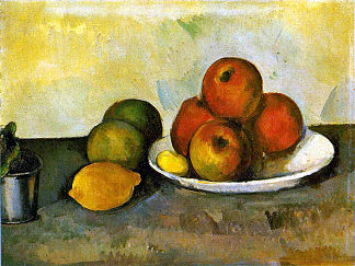 苹果静物 Still life with Apples (c.1890)，保罗·塞尚