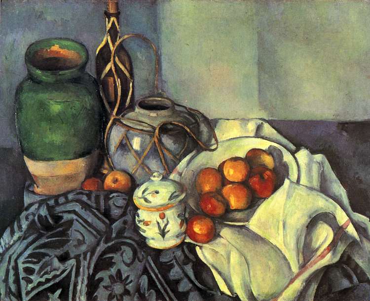 静物与苹果 Still Life with Apples (1894)，保罗·塞尚