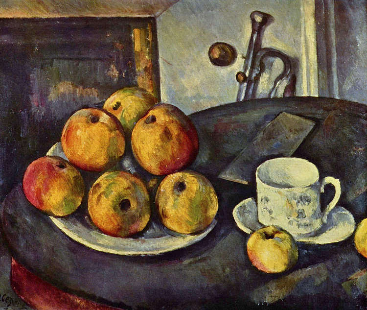 静物与苹果 Still Life with Apples (1894)，保罗·塞尚