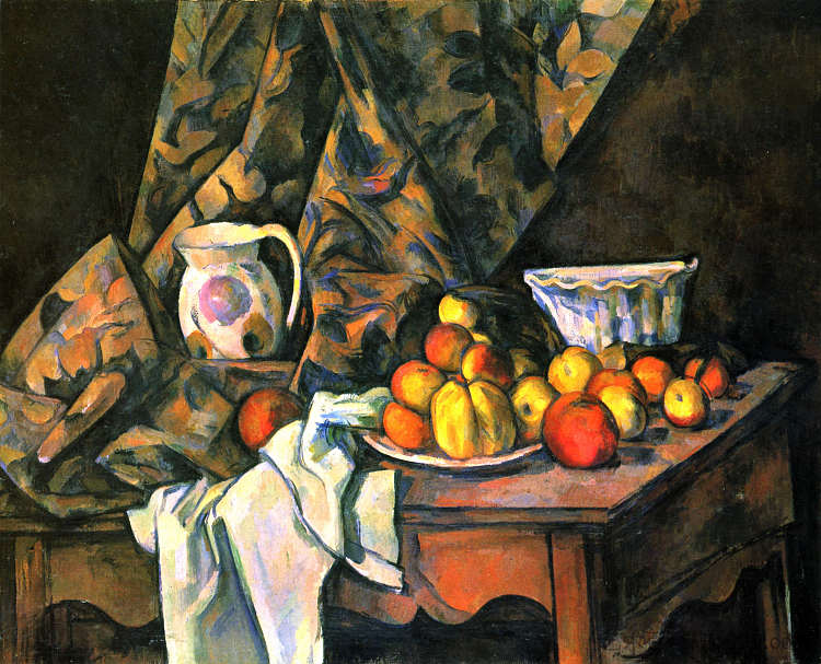 静物与花架 Still Life with Flower Holder (1905),保罗·塞尚