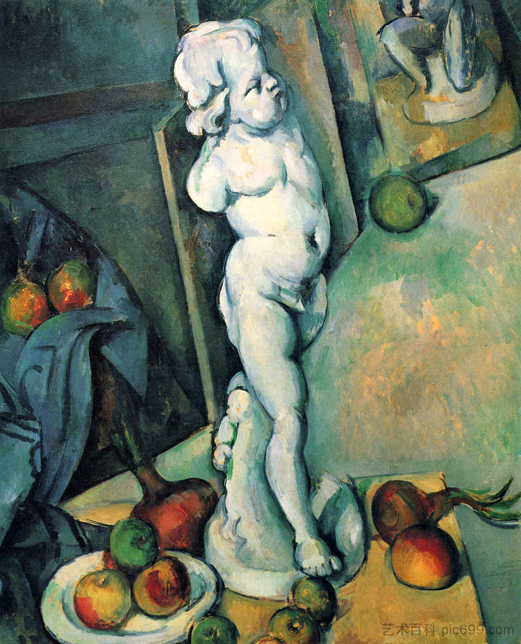 静物与石膏丘比特 Still Life with Plaster Cupid (1895)，保罗·塞尚