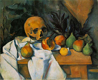 骷髅静物 Still Life with Skull (1898)，保罗·塞尚