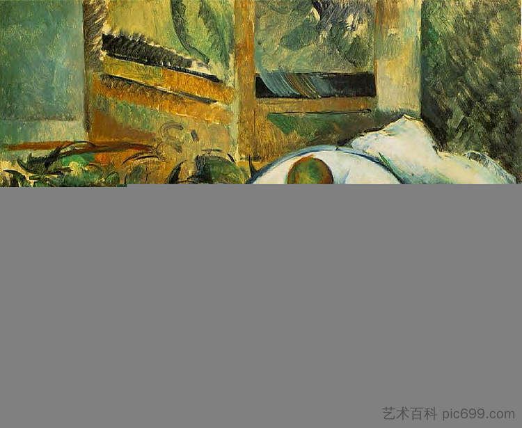 桌子、餐巾和水果 Table, Napkin and Fruit (c.1900),保罗·塞尚