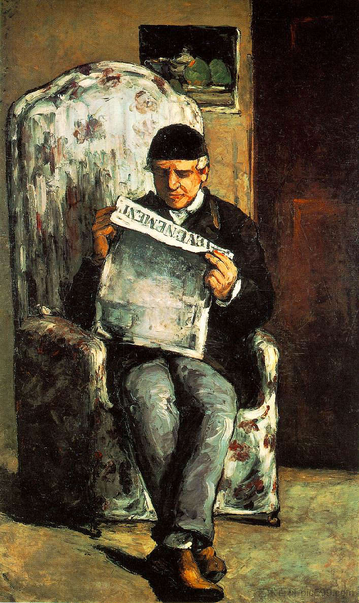 艺术家的父亲在看报纸 The Artist's Father Reading his Newspaper (1866)，保罗·塞尚