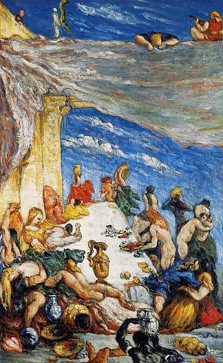 盛宴。尼布甲尼撒的宴会 The Feast. The Banquet of Nebuchadnezzar (c.1870)，保罗·塞尚