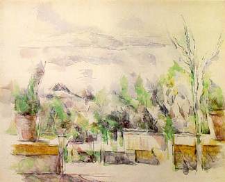 莱斯劳维斯花园露台 The Garden Terrace at Les Lauves (1906)，保罗·塞尚