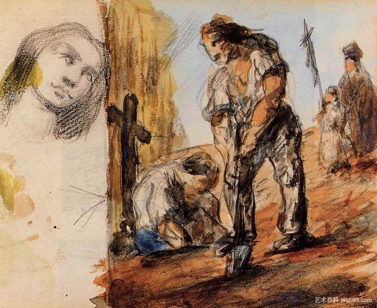 的人 The Gravediggers (1870)，保罗·塞尚