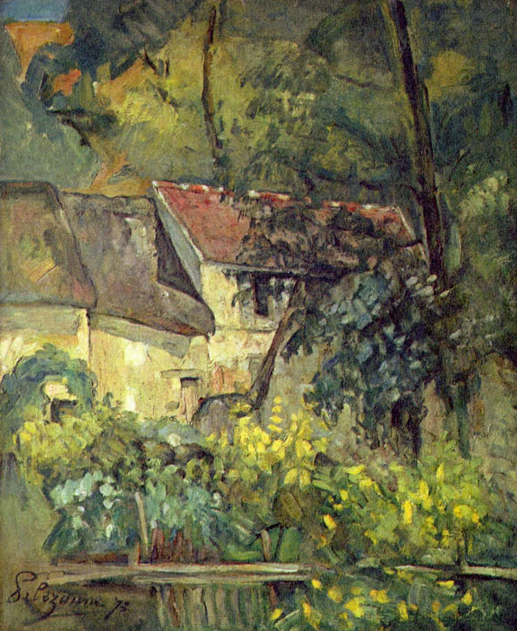 奥韦尔的佩雷·拉克鲁瓦之家 The House of Pere Lacroix in Auvers (1873)，保罗·塞尚