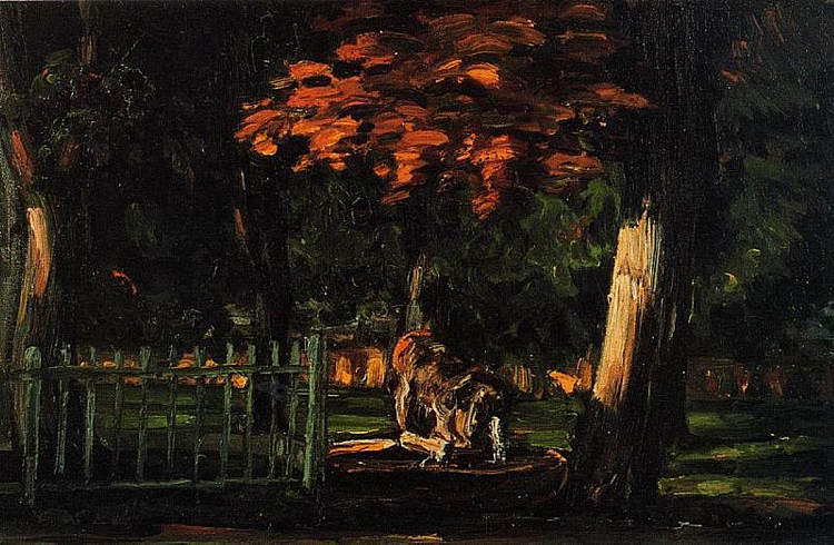 Jas de Bouffan的狮子和盆地 The Lion and the Basin at Jas de Bouffan (1866),保罗·塞尚