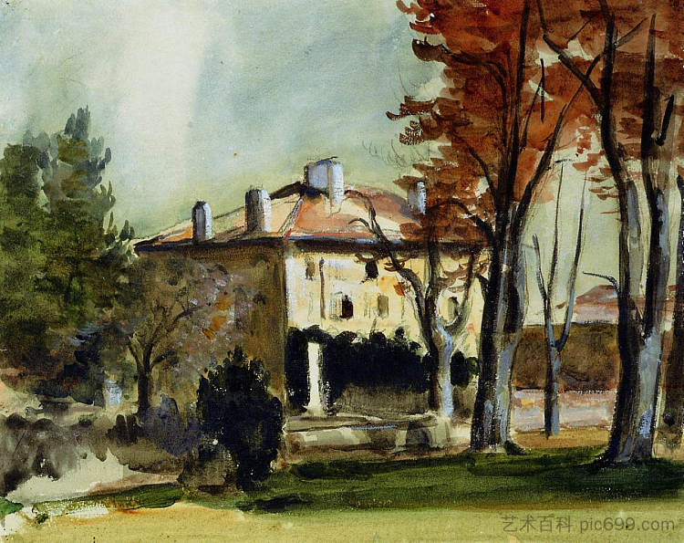 Jas de Bouffan的庄园 The Manor House at Jas de Bouffan (1870),保罗·塞尚