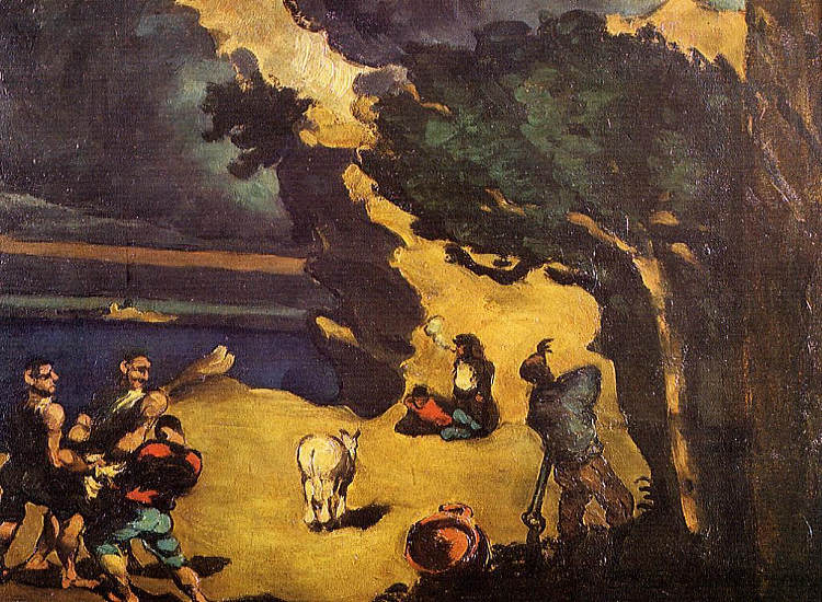 强盗和驴子 The Robbers and the Donkey (c.1870),保罗·塞尚